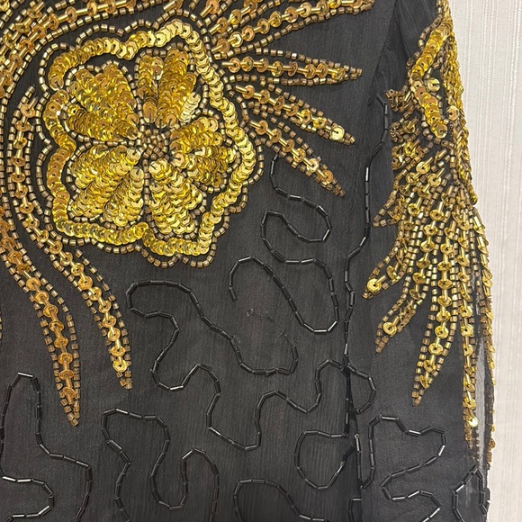 Vintage Fully Beaded Silk Shift Dress - Picture 5 of 8